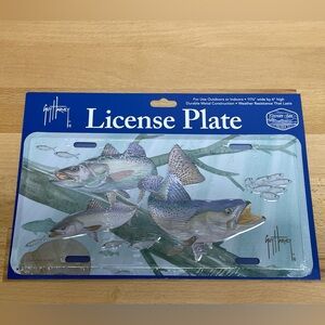 Guy Harvey Speckled Sea Trout Metal License Plate. Fishing Car Tag. New in Pack